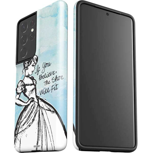 Disney Cinderella Sketch Art Shoe Will Fit Galaxy S21 Ultra 5G Pro Case