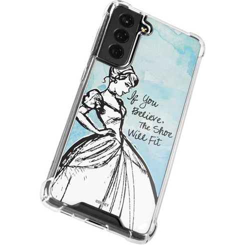 Disney Cinderella Sketch Art Shoe Will Fit Galaxy S22 Clear Case