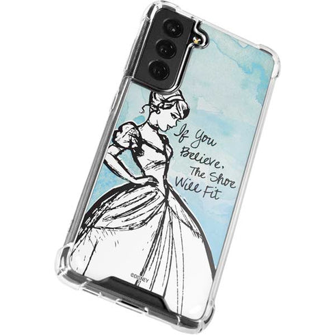 Disney Cinderella Sketch Art Shoe Will Fit Galaxy S22 Plus Clear Case
