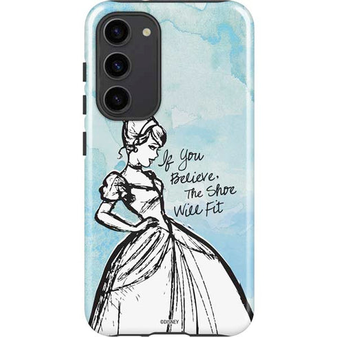 Disney Cinderella Sketch Art Shoe Will Fit Galaxy S23 Plus Pro Case
