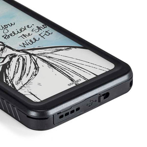 Disney Cinderella Sketch Art Shoe Will Fit Galaxy S23 Plus Waterproof Case