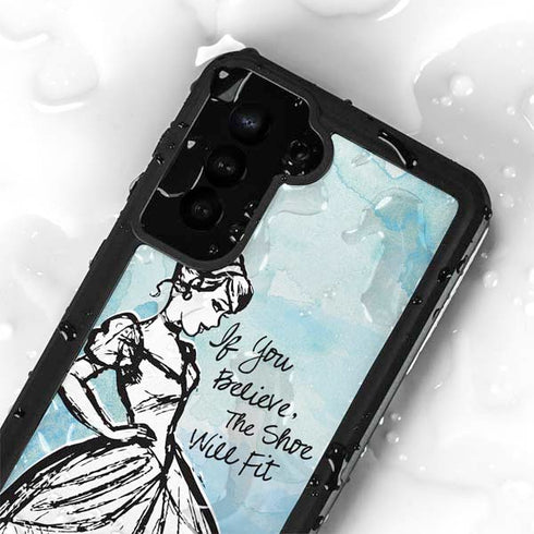 Disney Cinderella Sketch Art Shoe Will Fit Galaxy S23 Plus Waterproof Case