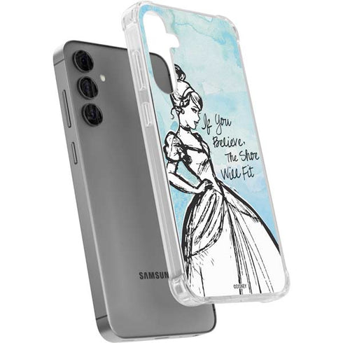 Disney Cinderella Sketch Art Shoe Will Fit Galaxy S24 Plus Clear Case