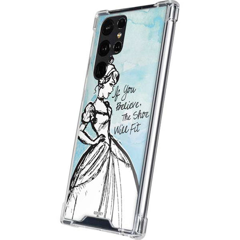 Disney Cinderella Sketch Art Shoe Will Fit Galaxy S24 Ultra Clear Case