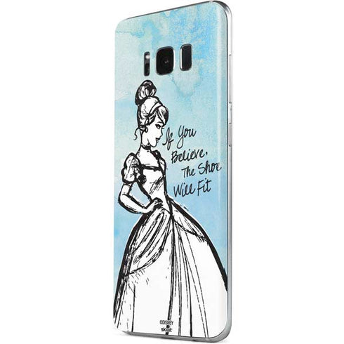 Disney Cinderella Sketch Art Shoe Will Fit Galaxy S8 Skin