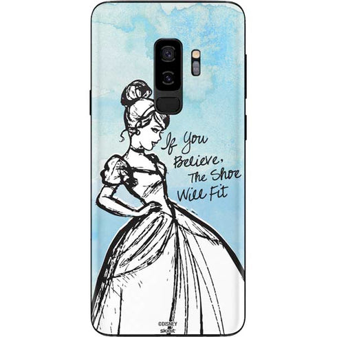 Disney Cinderella Sketch Art Shoe Will Fit Galaxy S9 Plus Skin