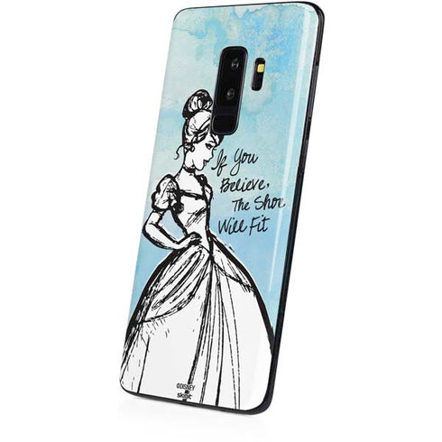Disney Cinderella Sketch Art Shoe Will Fit Galaxy S9 Plus Skin