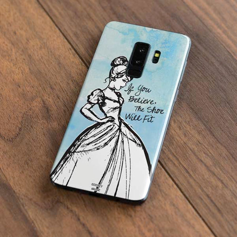 Disney Cinderella Sketch Art Shoe Will Fit Galaxy S9 Plus Skin