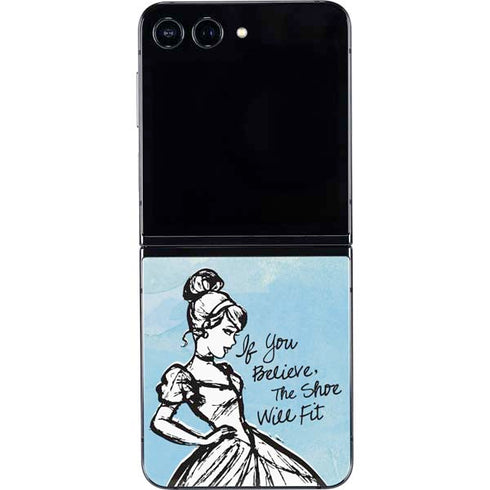 Disney Cinderella Sketch Art Shoe Will Fit Galaxy Z Flip5 5G Skin