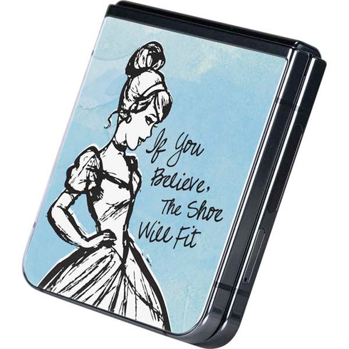 Disney Cinderella Sketch Art Shoe Will Fit Galaxy Z Flip5 5G Skin
