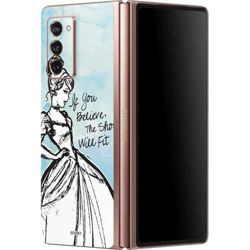 Disney Cinderella Sketch Art Shoe Will Fit Galaxy Z Fold2 5G Skin