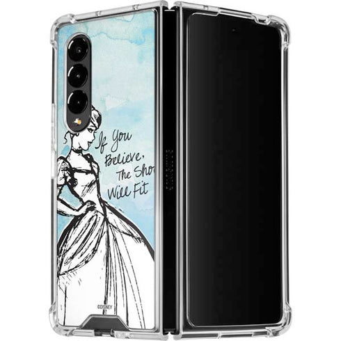 Disney Cinderella Sketch Art Shoe Will Fit Galaxy Z Fold4 5G Clear Case