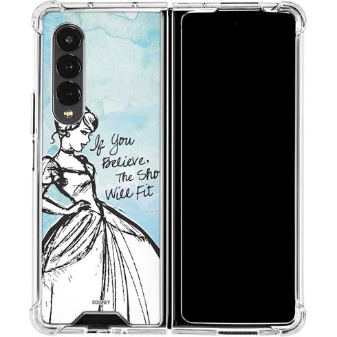 Disney Cinderella Sketch Art Shoe Will Fit Galaxy Z Fold4 5G Clear Case