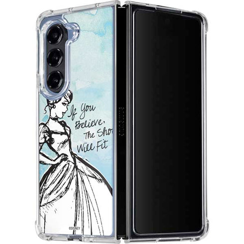 Disney Cinderella Sketch Art Shoe Will Fit Galaxy Z Fold5 5G Clear Case