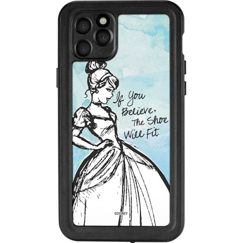 Disney Cinderella Sketch Art Shoe Will Fit iPhone 11 Pro Max Waterproof Case