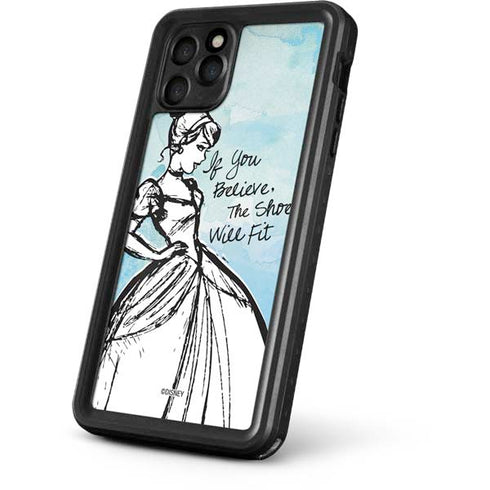 Disney Cinderella Sketch Art Shoe Will Fit iPhone 11 Pro Waterproof Case