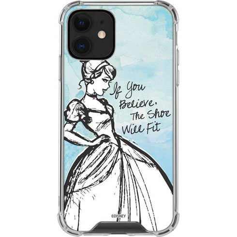 Disney Cinderella Sketch Art Shoe Will Fit iPhone 12 Clear Case