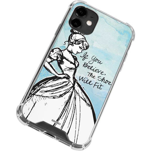 Disney Cinderella Sketch Art Shoe Will Fit iPhone 12 Clear Case