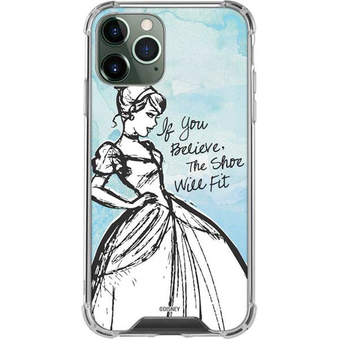 Disney Cinderella Sketch Art Shoe Will Fit iPhone 12 Pro Clear Case