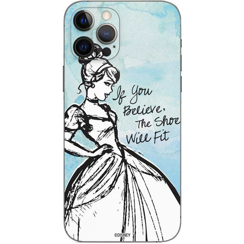 Disney Cinderella Sketch Art Shoe Will Fit iPhone 12 Pro Skin