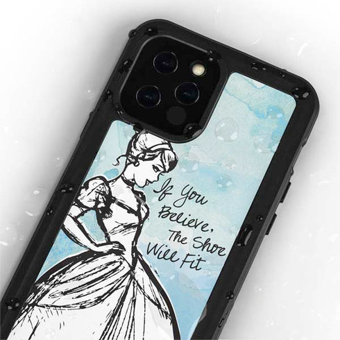 Disney Cinderella Sketch Art Shoe Will Fit iPhone 12 Pro Waterproof Case