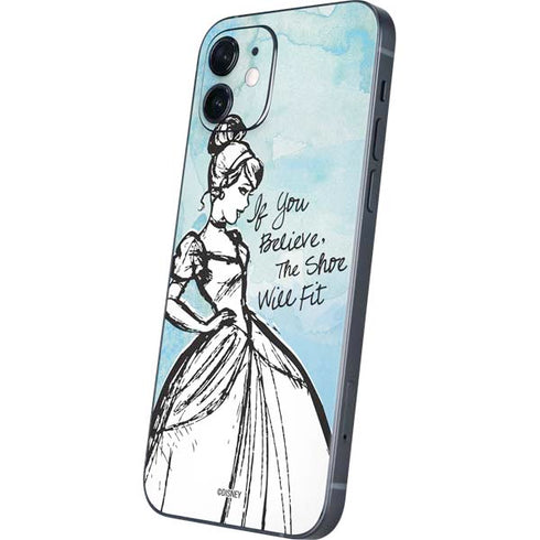 Disney Cinderella Sketch Art Shoe Will Fit iPhone 12 Skin
