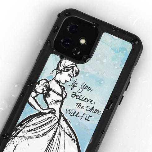 Disney Cinderella Sketch Art Shoe Will Fit iPhone 12 Waterproof Case