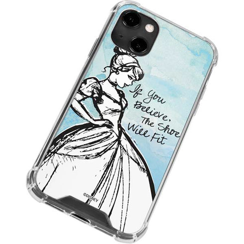 Disney Cinderella Sketch Art Shoe Will Fit iPhone 13 Clear Case