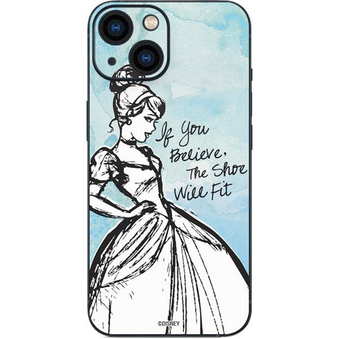 Disney Cinderella Sketch Art Shoe Will Fit iPhone 13 Mini Skin