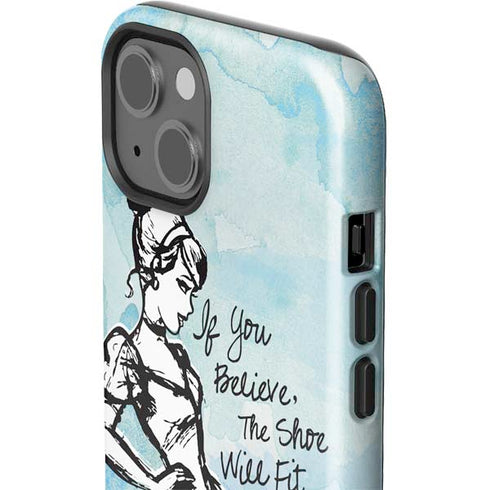 Disney Cinderella Sketch Art Shoe Will Fit iPhone 15 Plus Impact Case
