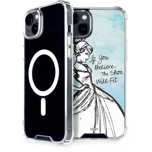 Disney Cinderella Sketch Art Shoe Will Fit iPhone 15 Plus MagSafe Case