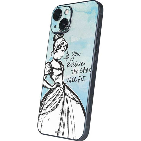 Disney Cinderella Sketch Art Shoe Will Fit iPhone 15 Plus Skin
