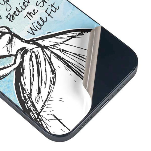 Disney Cinderella Sketch Art Shoe Will Fit iPhone 14 Plus Skin