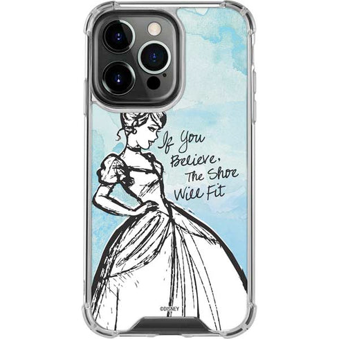 Disney Cinderella Sketch Art Shoe Will Fit iPhone 14 Pro Clear Case