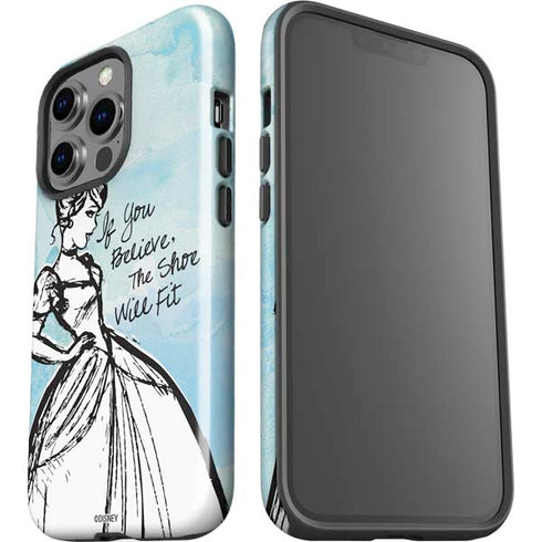 Disney Cinderella Sketch Art Shoe Will Fit iPhone 14 Pro Impact Case