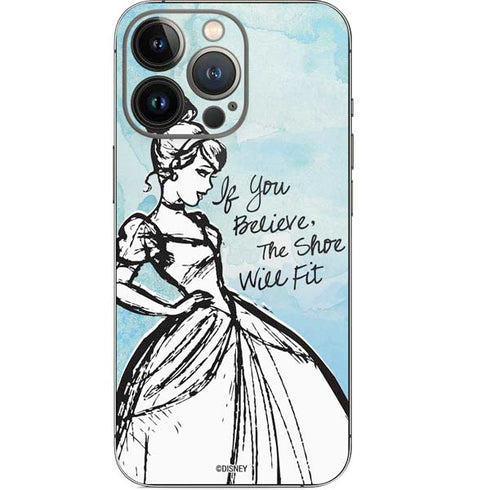 Disney Cinderella Sketch Art Shoe Will Fit iPhone 14 Pro Skin