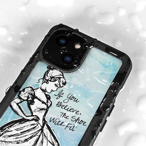 Disney Cinderella Sketch Art Shoe Will Fit iPhone 15 Waterproof Case