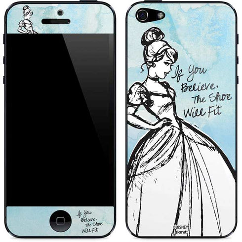 Disney Cinderella Sketch Art Shoe Will Fit iPhone 5/5s/5SE Skin