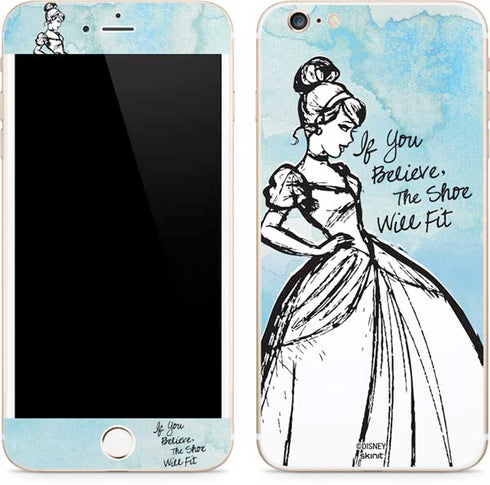 Disney Cinderella Sketch Art Shoe Will Fit iPhone 6/6s Plus Skin