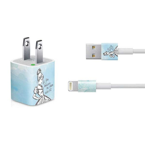 Disney Cinderella Sketch Art Shoe Will Fit iPhone Charger (5W USB) Skin
