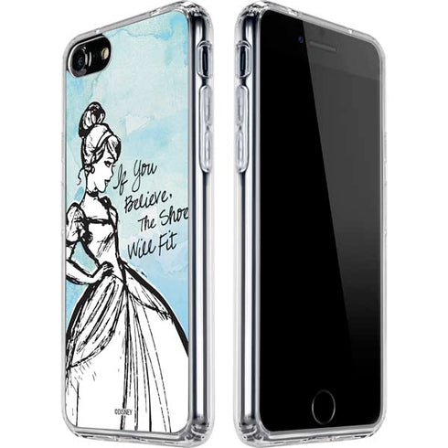 Disney Cinderella Sketch Art Shoe Will Fit iPhone SE (2nd & 3rd Gen) Clear Case