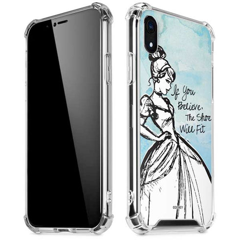 Disney Cinderella Sketch Art Shoe Will Fit iPhone XR Clear Case