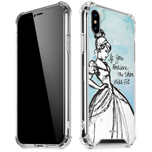 Disney Cinderella Sketch Art Shoe Will Fit iPhone XS Max Clear Case