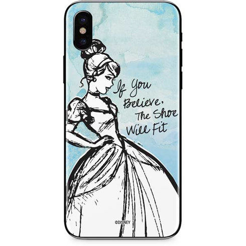 Disney Cinderella Sketch Art Shoe Will Fit iPhone XS Skin