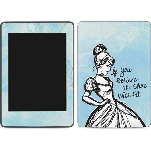 Disney Cinderella Sketch Art Shoe Will Fit Amazon Kindle Skin