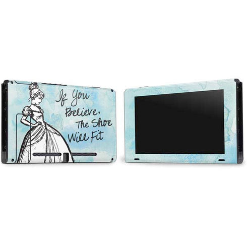 Disney Cinderella Sketch Art Shoe Will Fit Nintendo Switch Bundle Skin