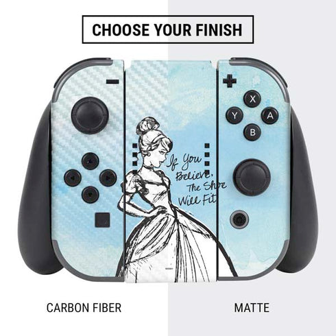 Disney Cinderella Sketch Art Shoe Will Fit Nintendo Switch Bundle Skin
