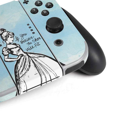 Disney Cinderella Sketch Art Shoe Will Fit Nintendo Switch OLED (2021) Skin
