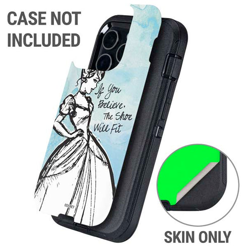 Disney Cinderella Sketch Art Shoe Will Fit Otterbox Defender iPhone Skin
