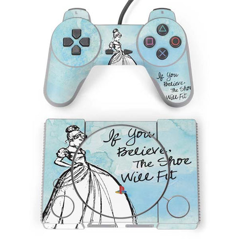 Disney Cinderella Sketch Art Shoe Will Fit PlayStation Classic Bundle Skin